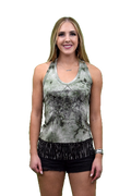 Women's Western Steer Skull Halter Tank Top | Wild and Free