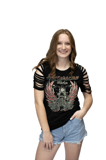 Women's Patriotic Motorcycle Graphic Top | American Rider