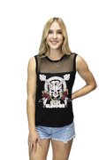 Women's Guitar & Skull Graphic Top | Gun Slinger