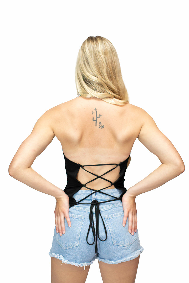 Women's Motorcycle Halter Top | Skeleton Bike Live Free
