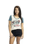 Women's Rhinestone Western Boots Graphic V-Neck Tee | Boots and Roses