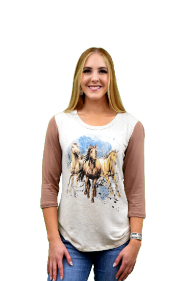 Women's Two-Tone Baseball Graphic Tee | Follow Me