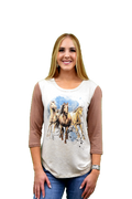 Women's Two-Tone Baseball Graphic Tee | Follow Me
