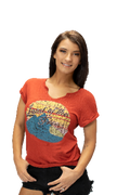 Women's Mountain Landscape Patriotic Graphic Tee | Land of the Free