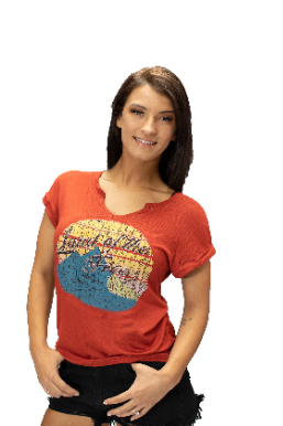 Women's Mountain Landscape Patriotic Graphic Tee | Land of the Free