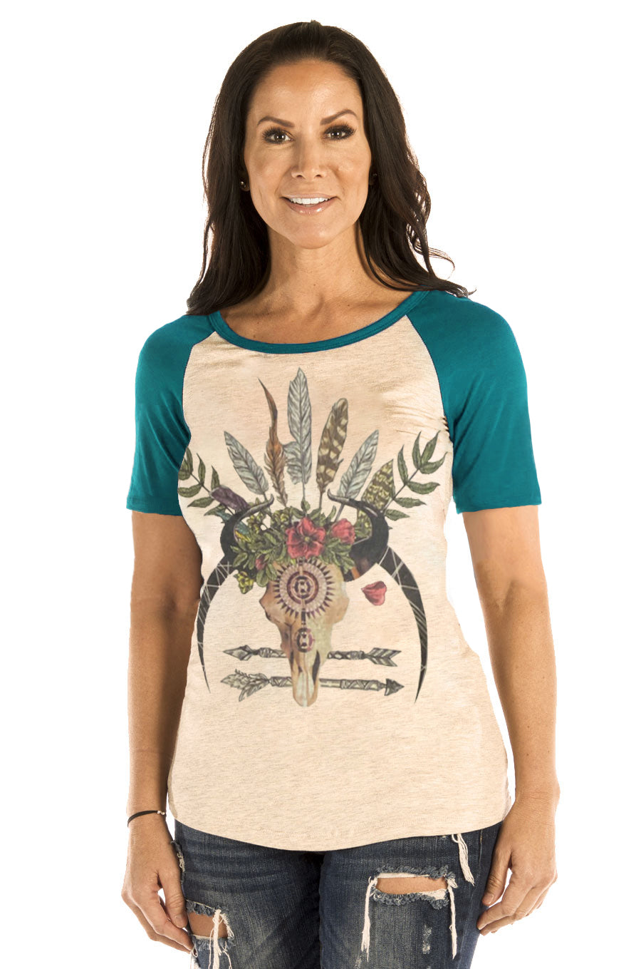 Women's Steer Skull Graphic Tee | Rowdy Rose