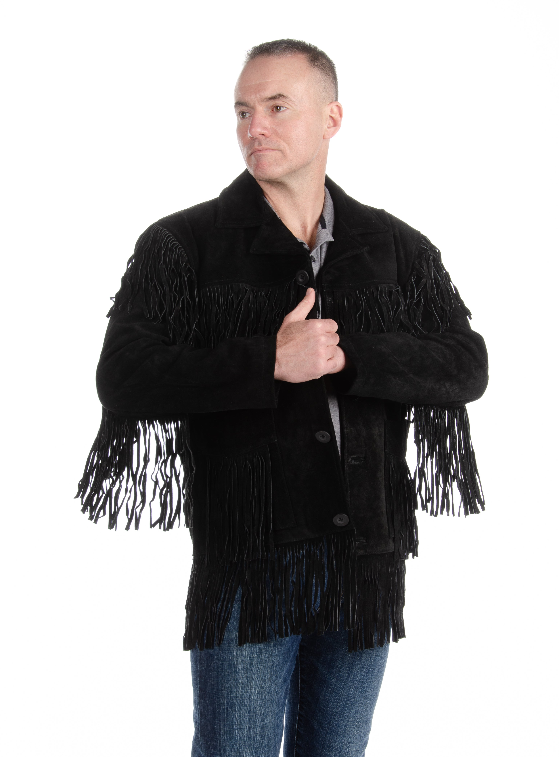 9927 - Men's Cowhide Suede Fringe Jacket