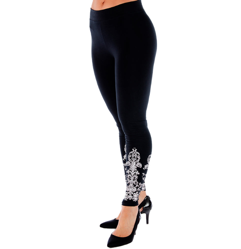 Women's Ornate Scroll Print Leggings | Ornate Scrolls