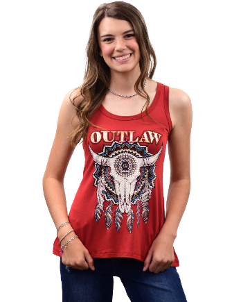 Women's Steer Head Rhinestone Tank Top | Outlaw
