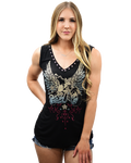 Women's Motorcycle Graphic Tank Top | Bike and Wings