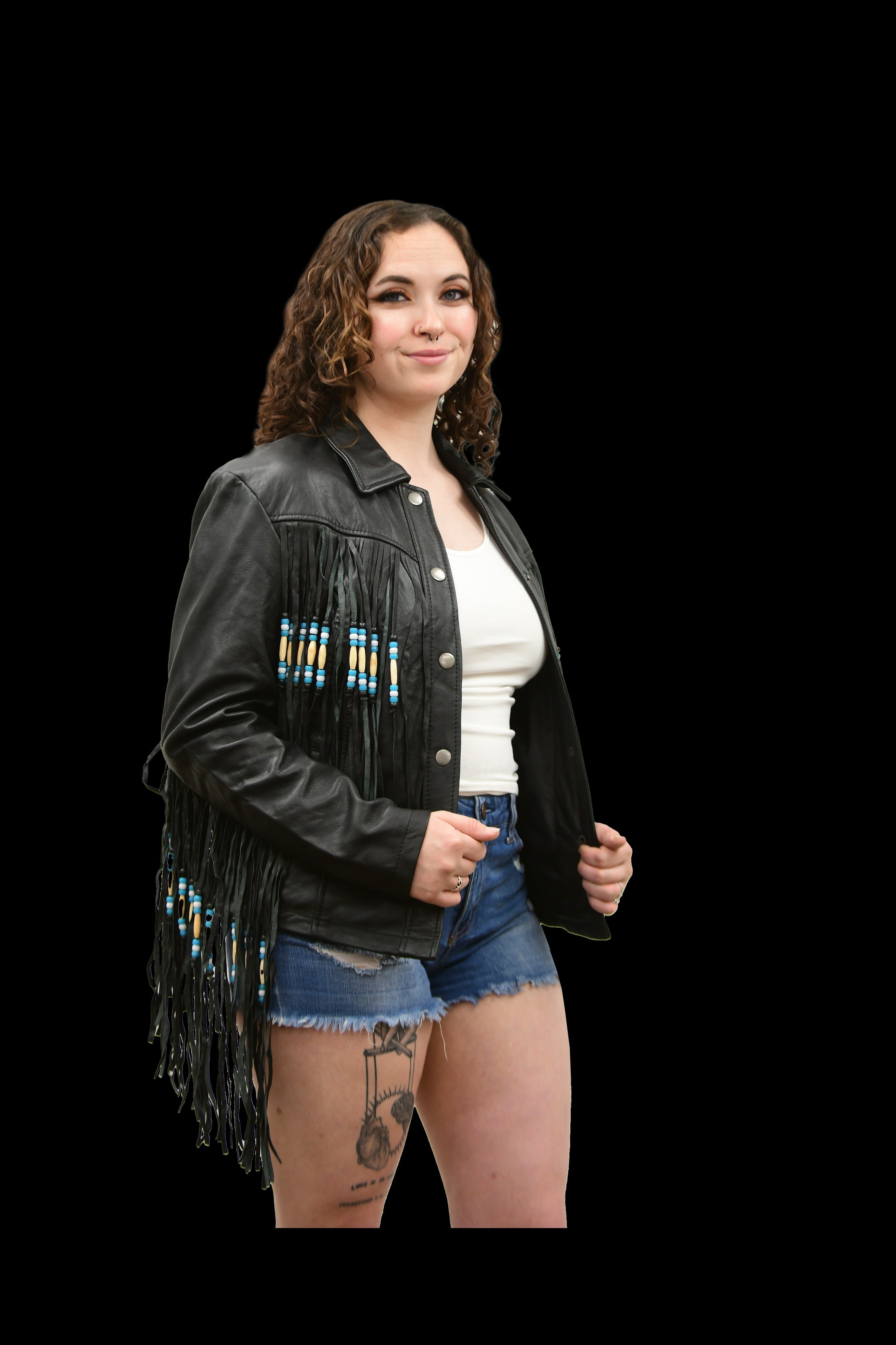 Women's Western Lambskin Fringe Leather Jacket | Rodeo Nights