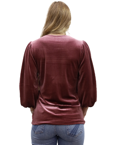 Women's Crushed Velvet Blouse | Rosalie