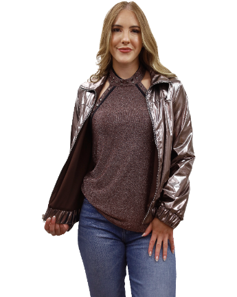 Women's Metallic Bomber Jacket | Limited Edition Dixie Jean