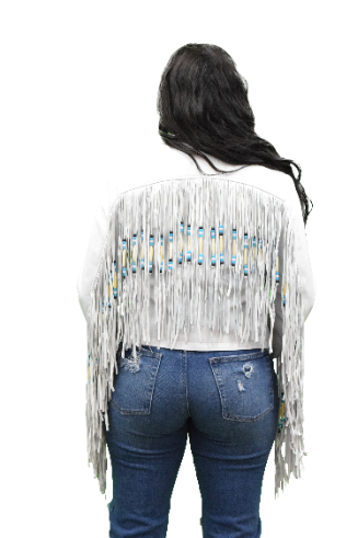 Women's Western Lambskin Fringe Leather Jacket | Rodeo Nights