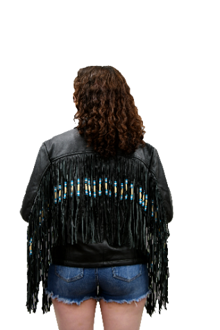 Women's Western Lambskin Fringe Leather Jacket | Rodeo Nights