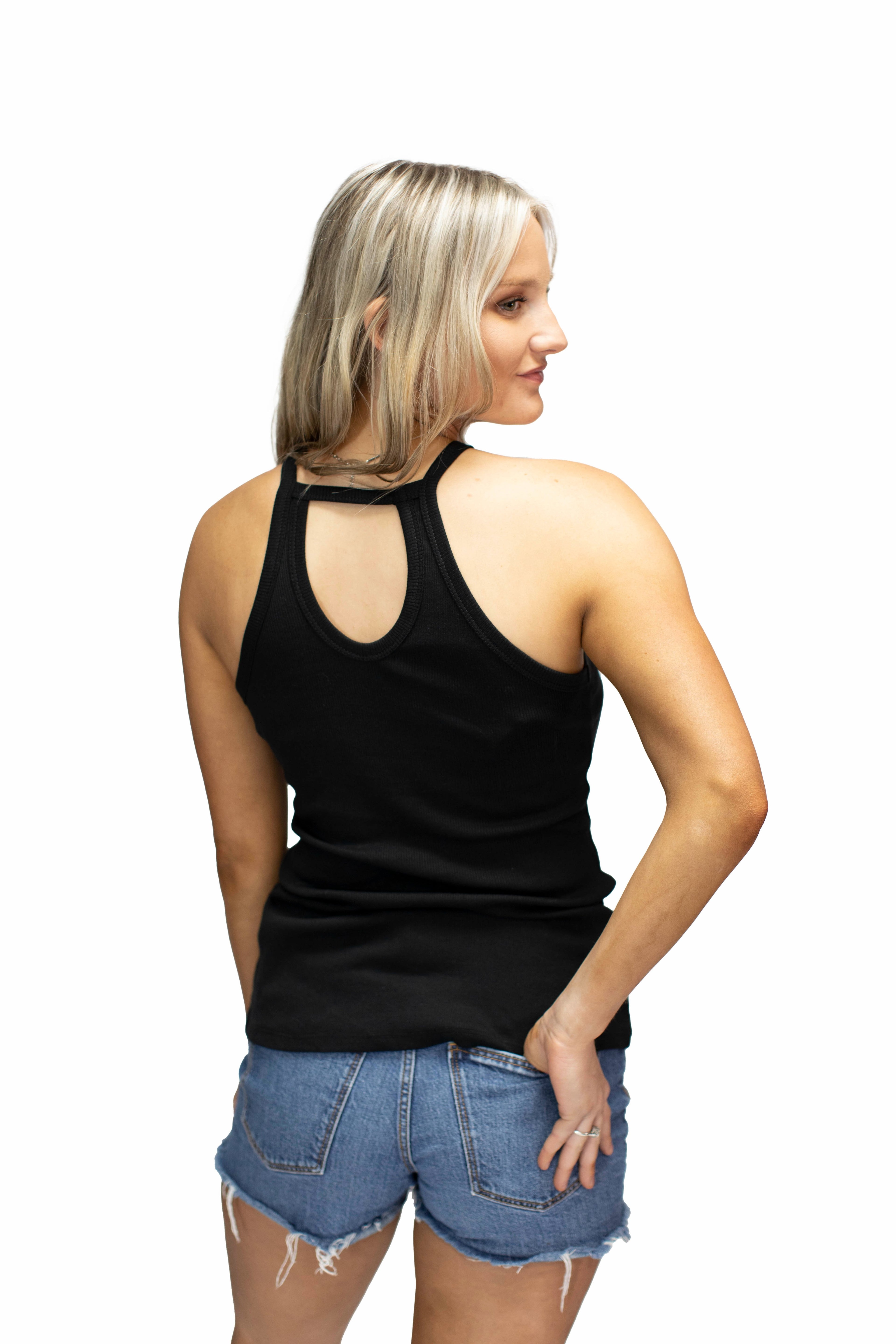 Women's Motorcycle Halter Tank Top | Midnight Wanderer Bike