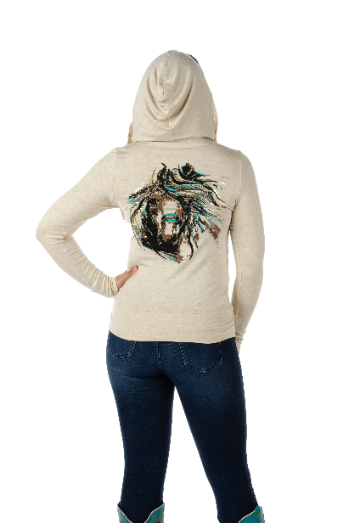Women's Brushstroke Horse Graphic Zip Jacket | Cheyenne