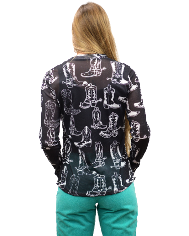 Women's Western Mesh Long Sleeve Top | Kickin' Dust