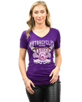 Women's Motorcycle Graphic V-Neck Tee | Flying Colors