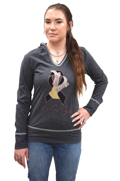 Women's Breast Cancer Awareness Graphic Hoodie | Let's Go Girls