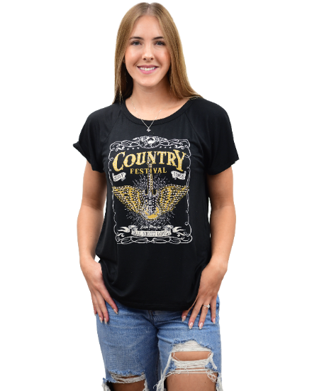 Women's Country Festival Rhinestone Graphic Tee | Country Festival