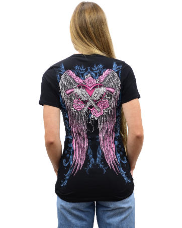 Women's Guns & Wings Graphic V-Neck Tee | Guns 'n Wings