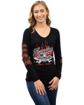 Women's Motorcycle Flame Long Sleeve Top | Live It Love It