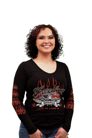 Women's Motorcycle Flame Long Sleeve Top | Live It Love It