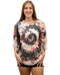 Women's Tie-Dye Fringe Poncho Top | Tie-Dye Fringe