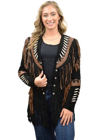 9711 - Ladies' Black & Brown Suede & Leather