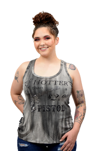 Women's Western Graphic Lace Back Tank Top | Hot Pistol