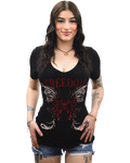 Women's Patriotic Graphic Tee | Freedom Wings