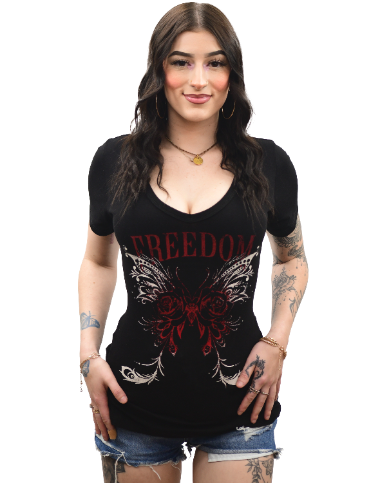 Women's Patriotic Graphic Tee | Freedom Wings