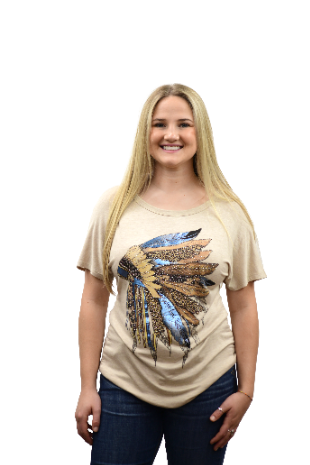 Women's Foil Headdress Graphic Scoop Neck Tee | Vibrant Headdress