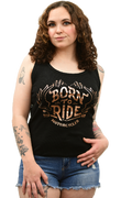 Women's Motorcycle Ribbed Tank Top | Born To Ride Handlebars