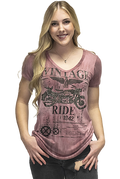 Women's Vintage Motorcycle Graphic Tee | Vintage Ride