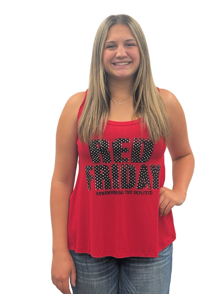 Women's Patriotic Lace Yoke Tank Top | Red Friday Tank