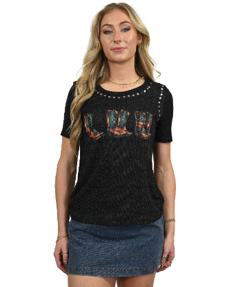 Women's Patriotic Cowgirl Graphic Tee | American Boots