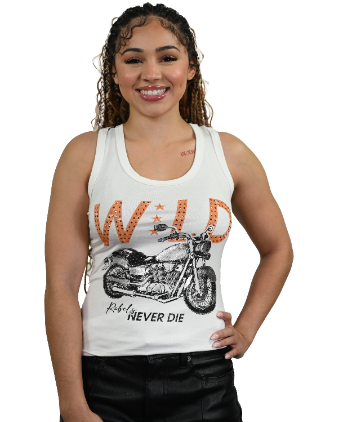 Women's Motorcycle Mesh Back Tank Top | Rebels Never Die