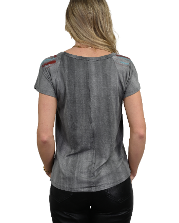 Women's Foil Feather Graphic Tee | Turquoise Queen