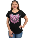 Women's Pink Ribbon Rhinestone Graphic Tee | Save the Rack
