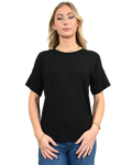 3156 - Black Tee with Lace Insert