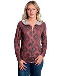 Women's Aztec Print Zip-Up Hoodie | Rusty Aztec Hoodie