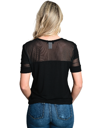 Women's Motorcycle Mesh Sleeve Tee | Motorcycles Make Me Happy