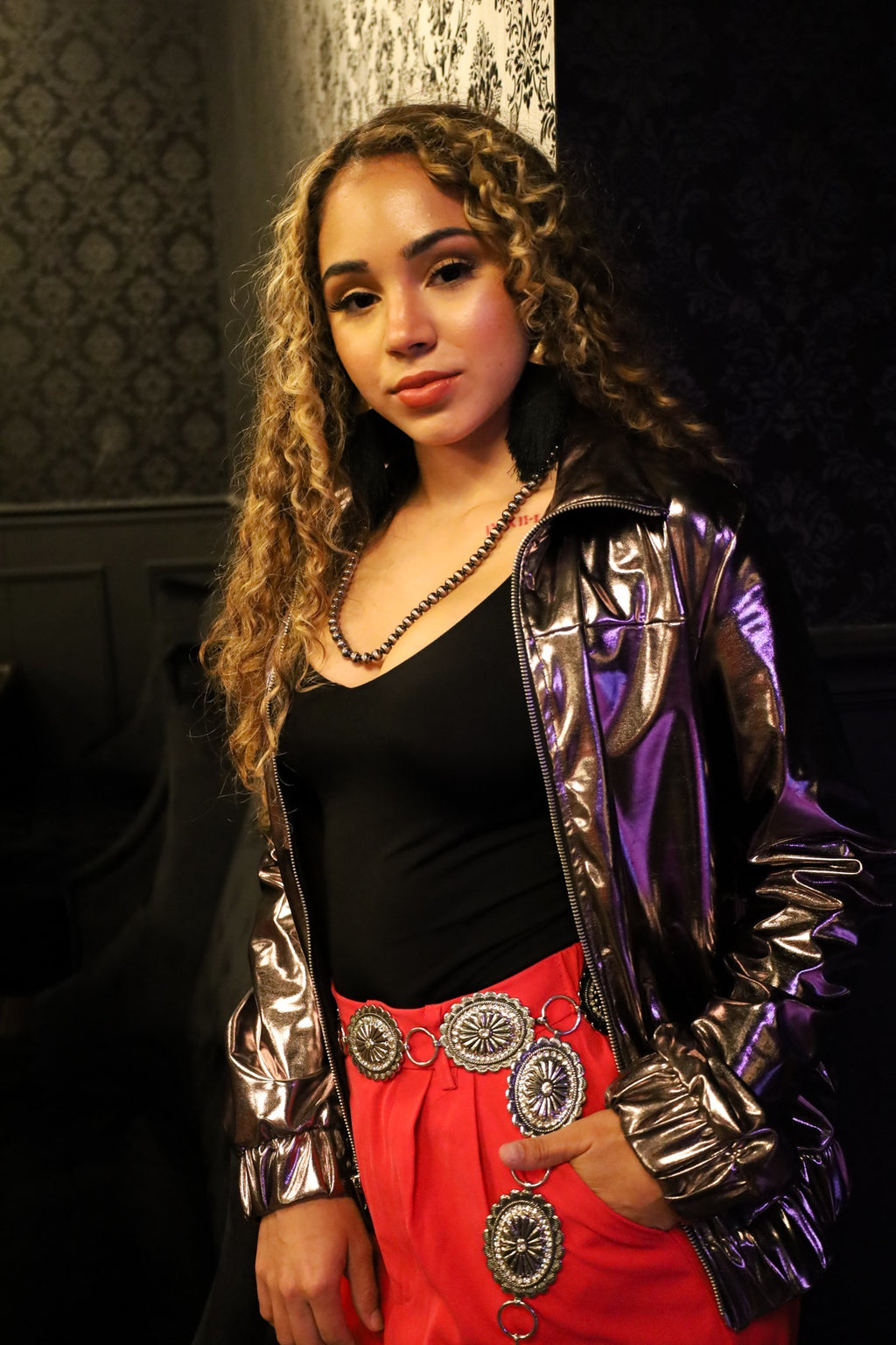 Women's Metallic Bomber Jacket | Limited Edition Dixie Jean