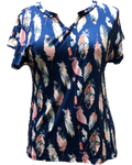 Women's Feather Print Relaxed Fit Tee | Coyote Creek