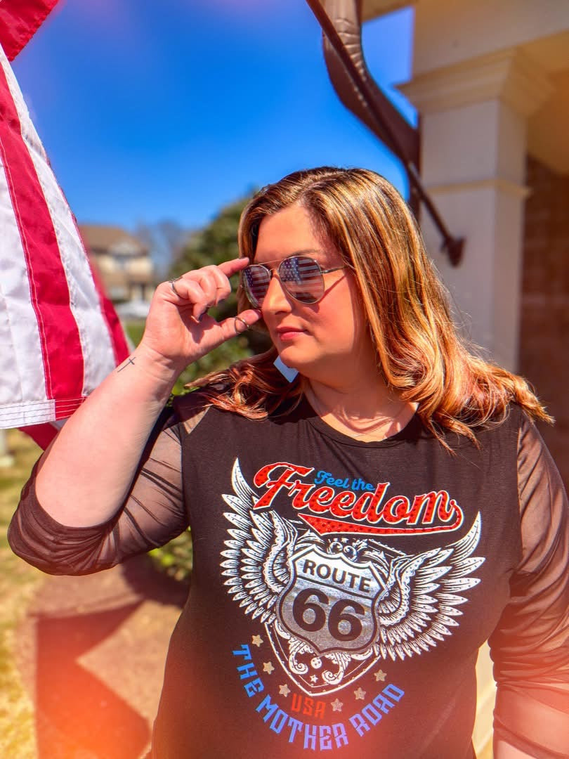 Women's Route 66 Freedom Long Sleeve Top | Liberty Wear