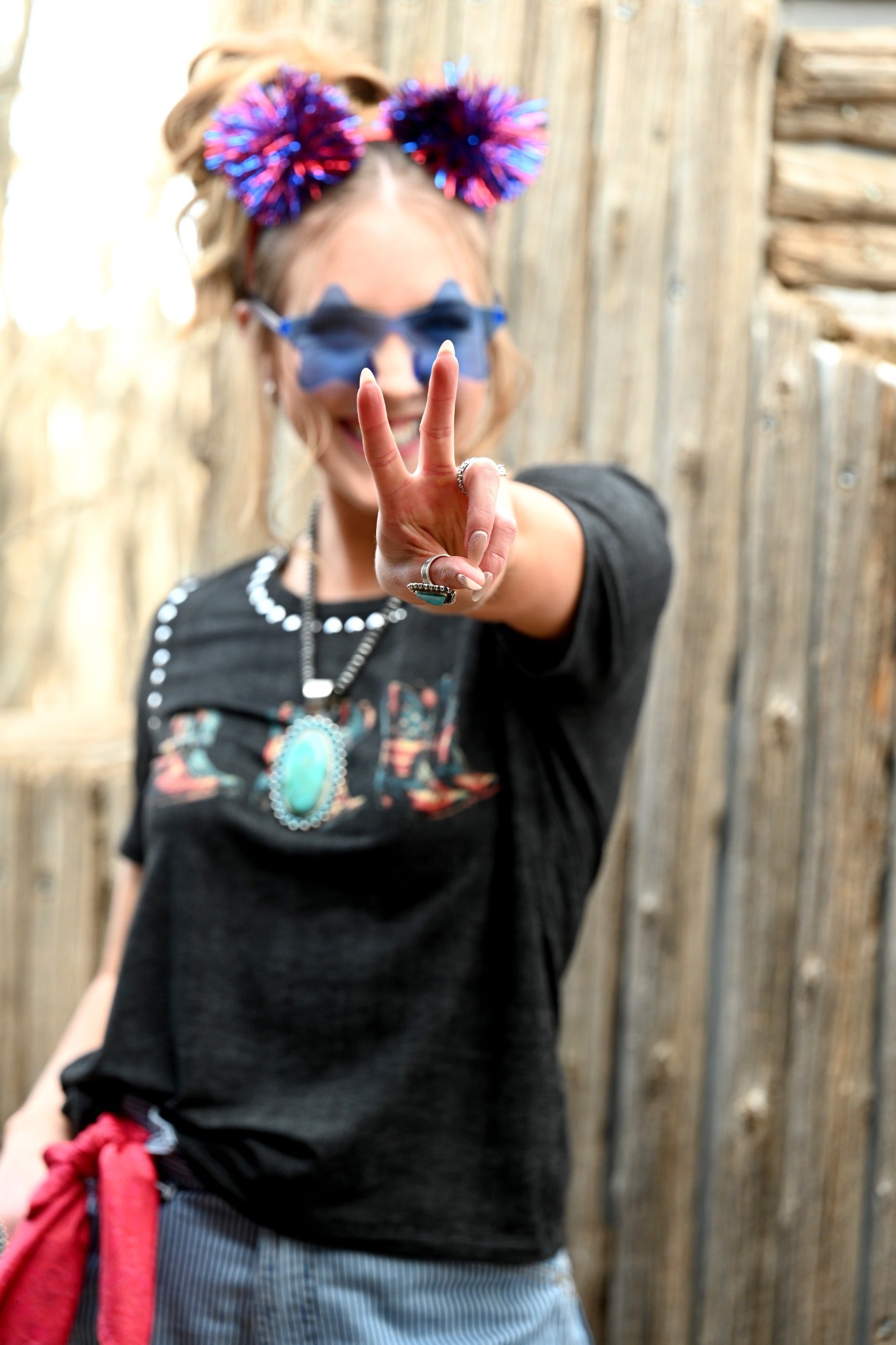 Women's Patriotic Cowgirl Graphic Tee | American Boots