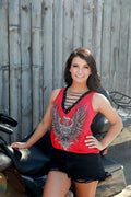 Women's Eagle Graphic Lace-Up Tank Top | Eagle Crest