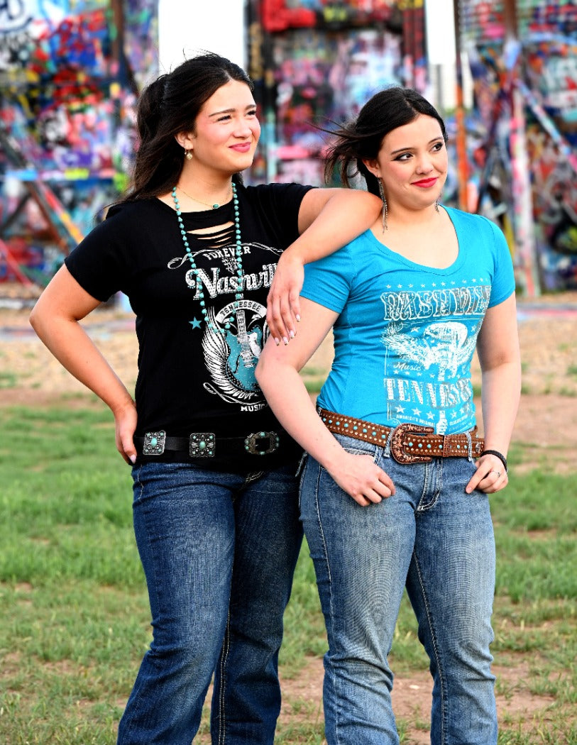 Women's Nashville Music Graphic V-Neck Tee | Music City